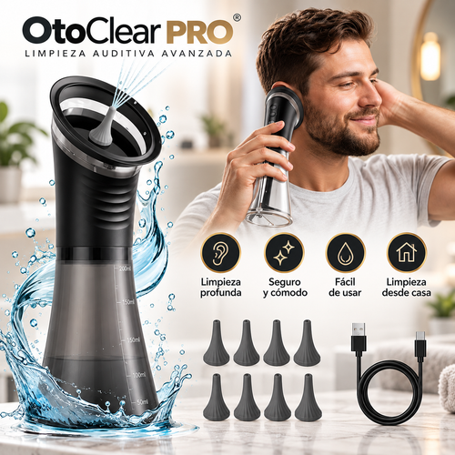 OtoClear PRO™ — Irrigador Eléctrico para Oídos | Limpieza Avanzada de Cerumen