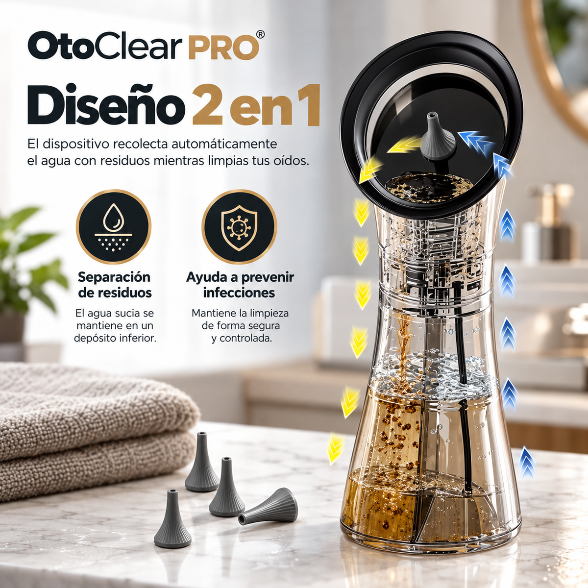 OtoClear PRO™ — Irrigador Eléctrico para Oídos | Limpieza Avanzada de Cerumen