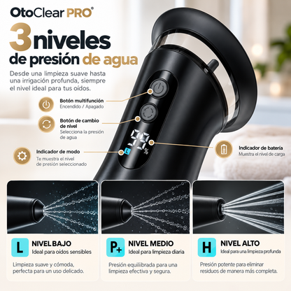 OtoClear PRO™ — Irrigador Eléctrico para Oídos | Limpieza Avanzada de Cerumen